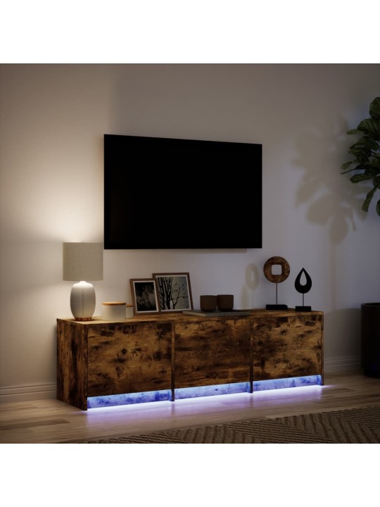 Tv skříňka s led kouřový dub 140 x 34 x 40 cm kompozitní dřevo