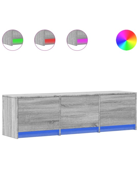 Tv skříňka s led šedá sonoma 140 x 34 x 40 cm kompozitní dřevo