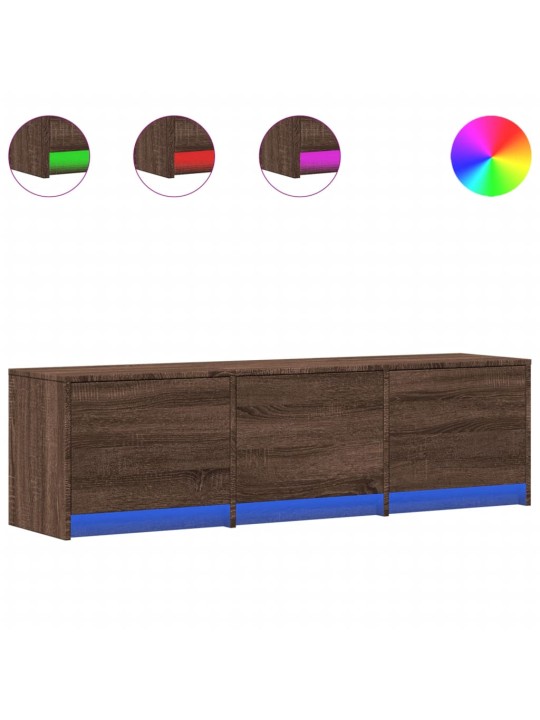 Tv skříňka s led hnědý dub 140 x 34 x 40 cm kompozitní dřevo