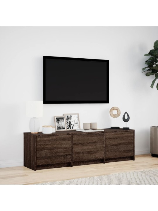 Tv skříňka s led hnědý dub 140 x 34 x 40 cm kompozitní dřevo