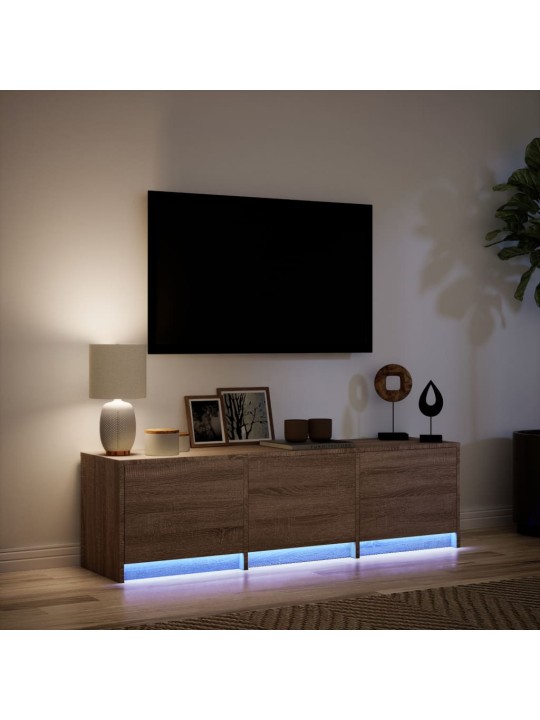 Tv skříňka s led hnědý dub 140 x 34 x 40 cm kompozitní dřevo