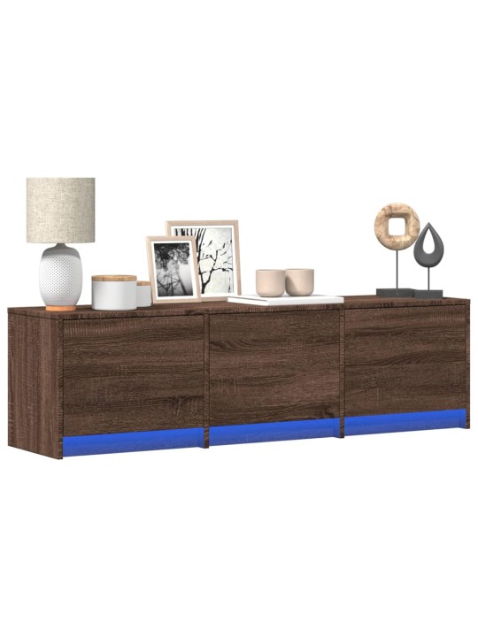 Tv skříňka s led hnědý dub 140 x 34 x 40 cm kompozitní dřevo