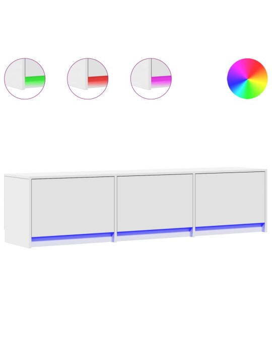 TV skříňka s LED bílá 165 x 34 x 40 cm kompozitní dřevo
