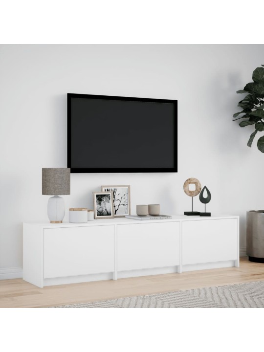 TV skříňka s LED bílá 165 x 34 x 40 cm kompozitní dřevo