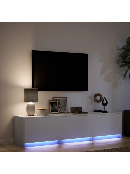 TV skříňka s LED bílá 165 x 34 x 40 cm kompozitní dřevo