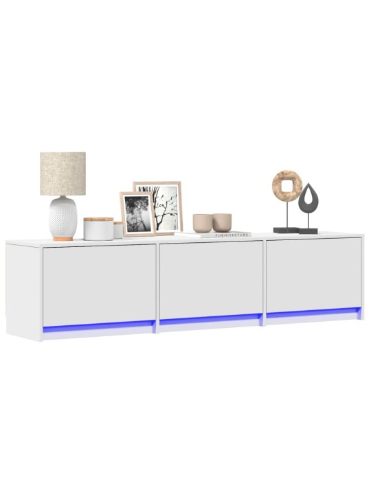 TV skříňka s LED bílá 165 x 34 x 40 cm kompozitní dřevo
