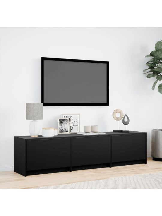 TV skříňka s LED černá 165 x 34 x 40 cm kompozitní dřevo