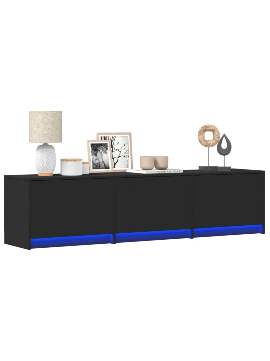 TV skříňka s LED černá 165 x 34 x 40 cm kompozitní dřevo