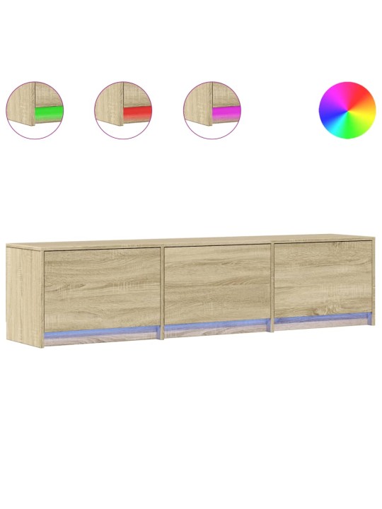 TV skříňka s LED dub sonoma 165 x 34 x 40 cm kompozitní dřevo