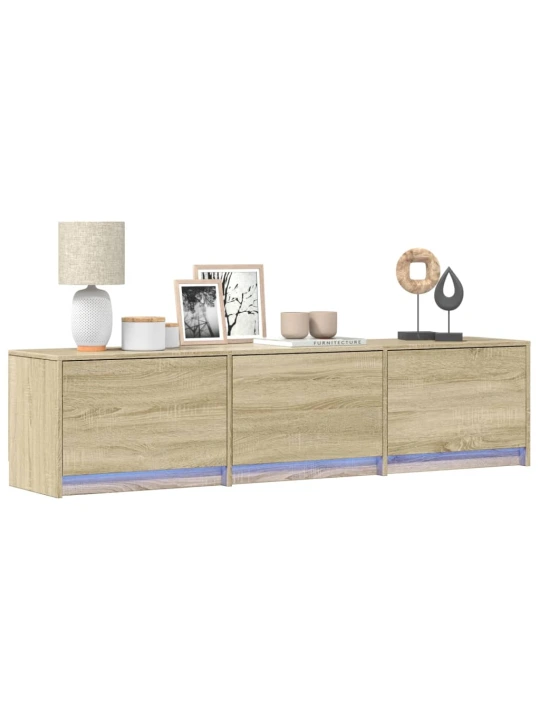 TV skříňka s LED dub sonoma 165 x 34 x 40 cm kompozitní dřevo