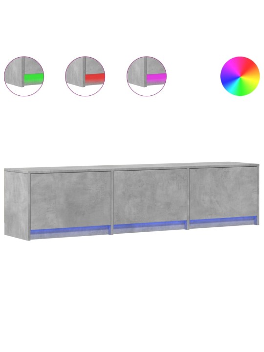 TV skříňka s LED betonově šedá 165x34x40 cm kompozitní dřevo