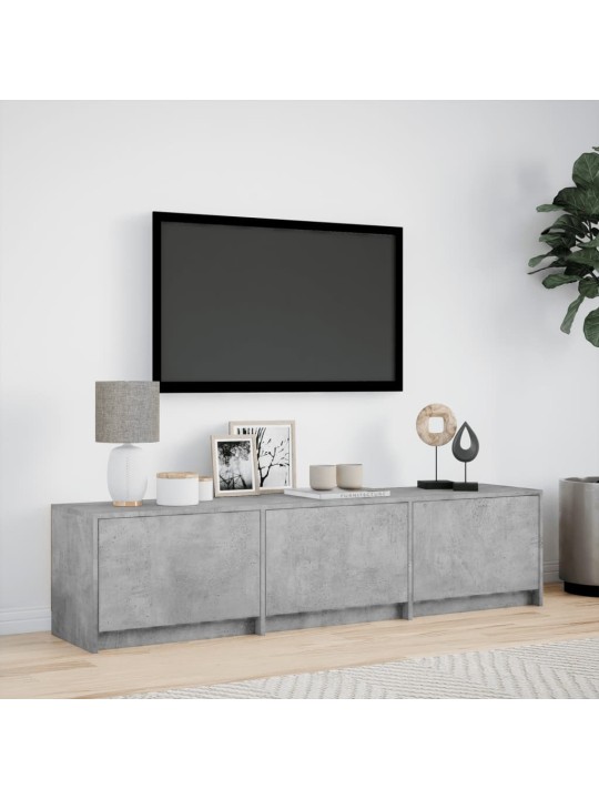 TV skříňka s LED betonově šedá 165x34x40 cm kompozitní dřevo