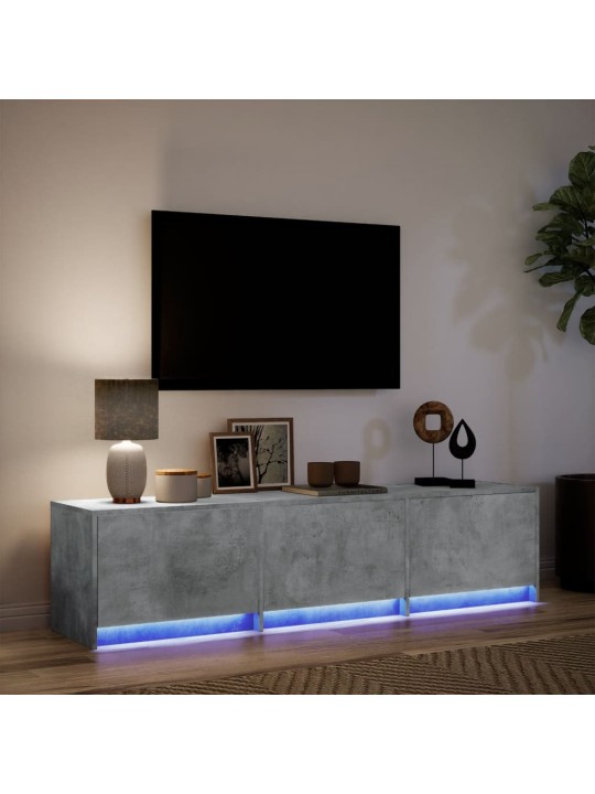 TV skříňka s LED betonově šedá 165x34x40 cm kompozitní dřevo