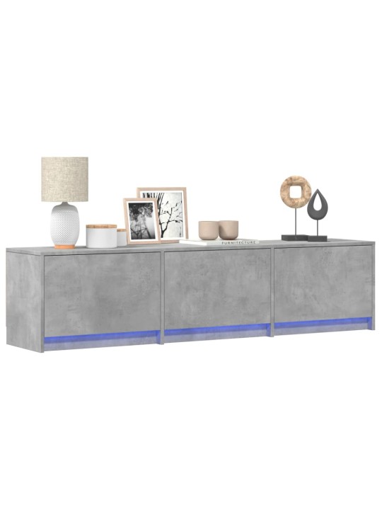 TV skříňka s LED betonově šedá 165x34x40 cm kompozitní dřevo
