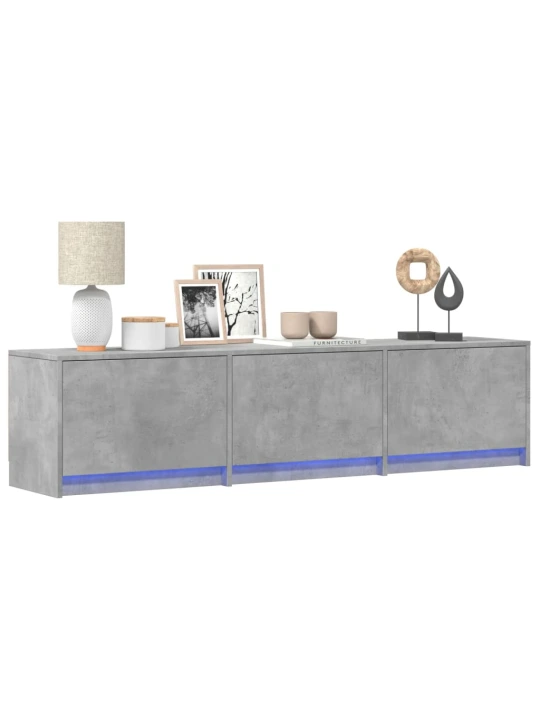 TV skříňka s LED betonově šedá 165x34x40 cm kompozitní dřevo