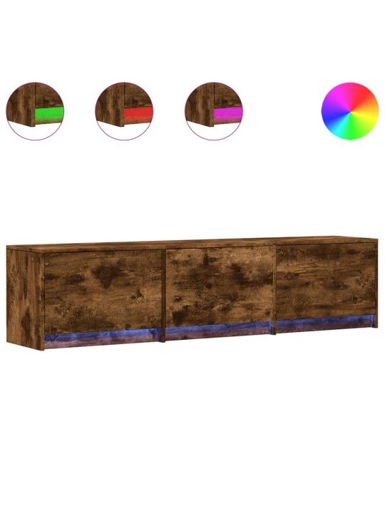 Tv skříňka s led kouřový dub 165 x 34 x 40 cm kompozitní dřevo