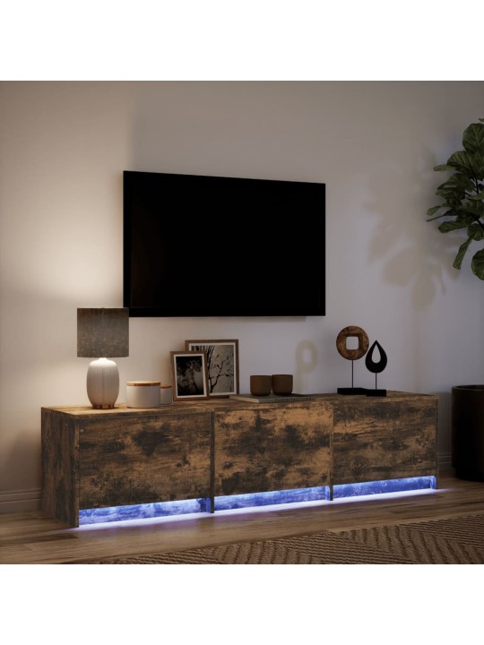 Tv skříňka s led kouřový dub 165 x 34 x 40 cm kompozitní dřevo
