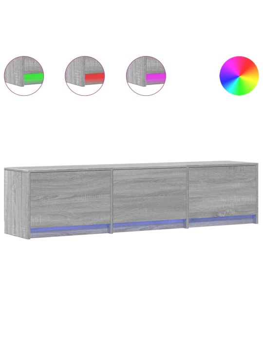 Tv skříňka s led šedá sonoma 165 x 34 x 40 cm kompozitní dřevo