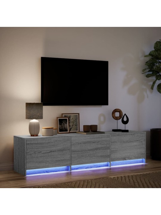 Tv skříňka s led šedá sonoma 165 x 34 x 40 cm kompozitní dřevo