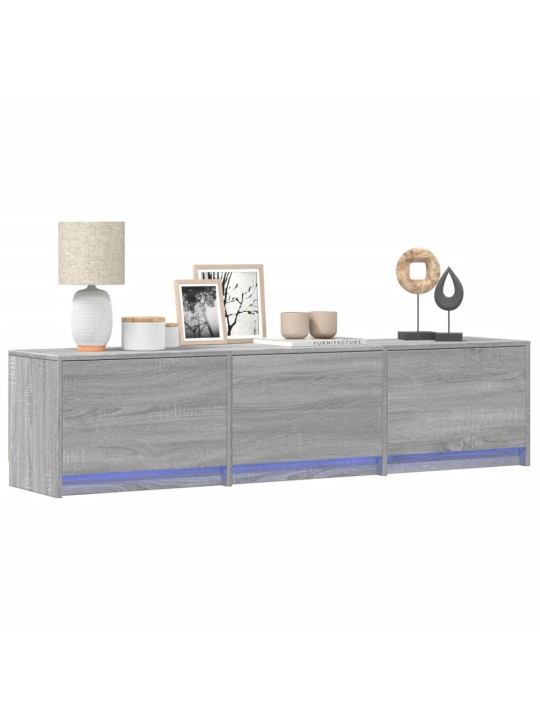 Tv skříňka s led šedá sonoma 165 x 34 x 40 cm kompozitní dřevo