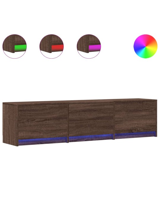 Tv skříňka s led hnědý dub 165 x 34 x 40 cm kompozitní dřevo