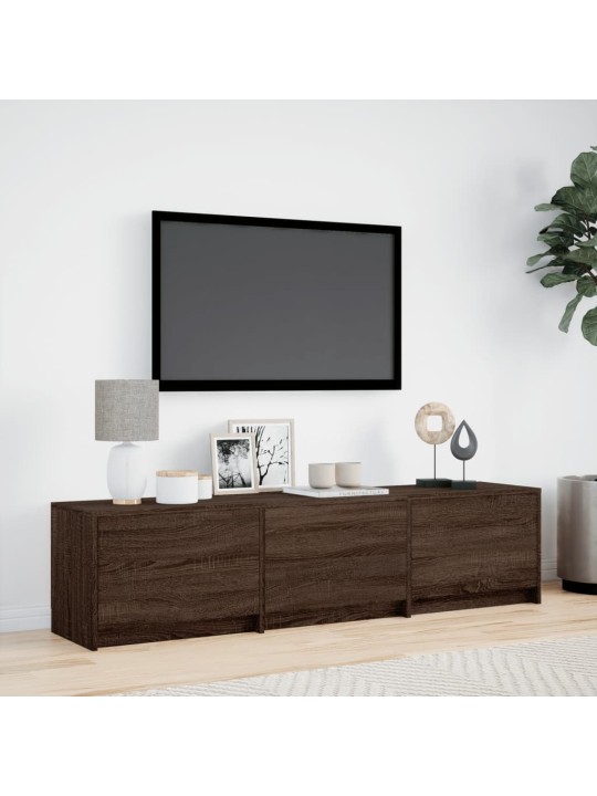 Tv skříňka s led hnědý dub 165 x 34 x 40 cm kompozitní dřevo
