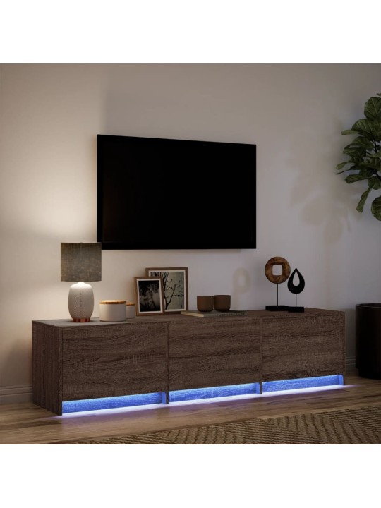 Tv skříňka s led hnědý dub 165 x 34 x 40 cm kompozitní dřevo