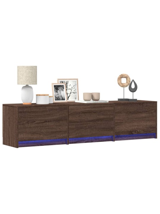 Tv skříňka s led hnědý dub 165 x 34 x 40 cm kompozitní dřevo