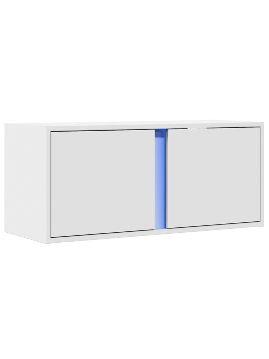 Nástěnná TV skříňka s LED osvětlením bílá 80 x 31 x 35 cm