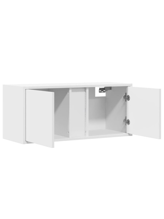 Nástěnná TV skříňka s LED osvětlením bílá 80 x 31 x 35 cm