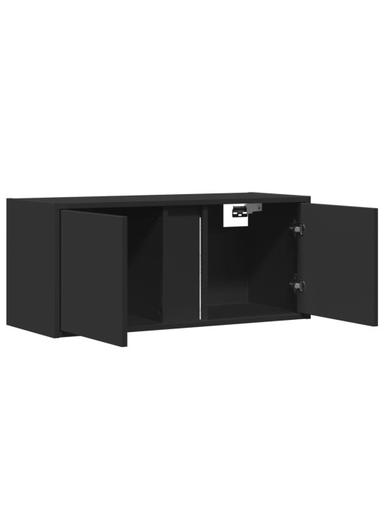 Nástěnná TV skříňka s LED osvětlením černá 80 x 31 x 35 cm