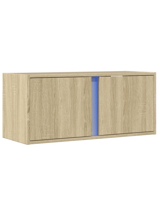 Nástěnná TV skříňka s LED osvětlením dub sonoma 80 x 31 x 35 cm