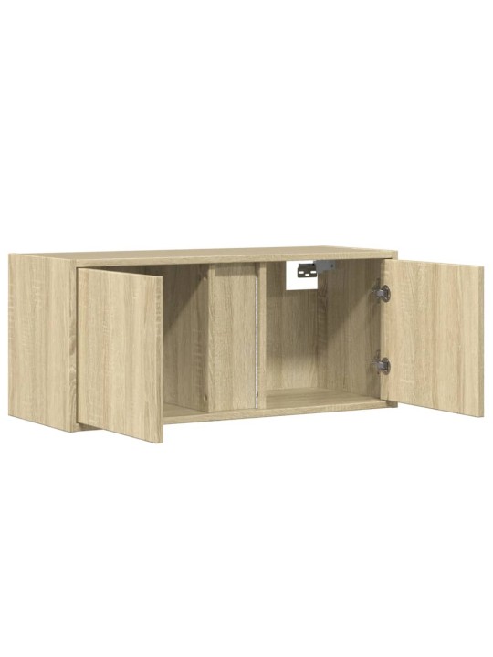 Nástěnná TV skříňka s LED osvětlením dub sonoma 80 x 31 x 35 cm