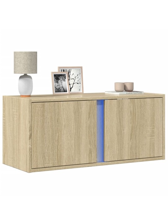 Nástěnná TV skříňka s LED osvětlením dub sonoma 80 x 31 x 35 cm