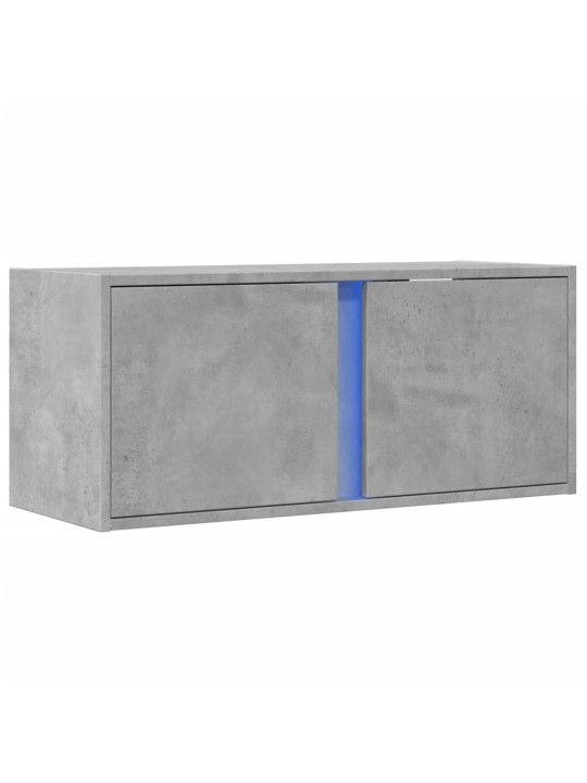Nástěnná TV skříňka s LED osvětlením betonově šedá 80x31x35 cm