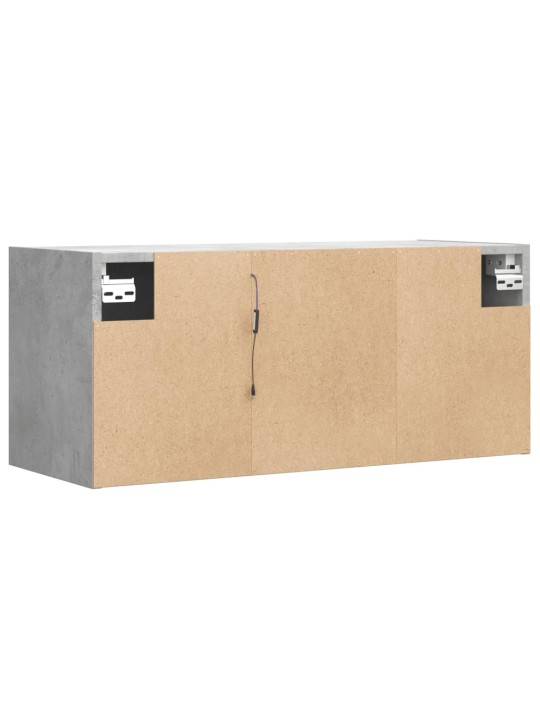 Nástěnná TV skříňka s LED osvětlením betonově šedá 80x31x35 cm