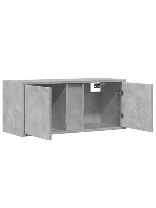Nástěnná TV skříňka s LED osvětlením betonově šedá 80x31x35 cm