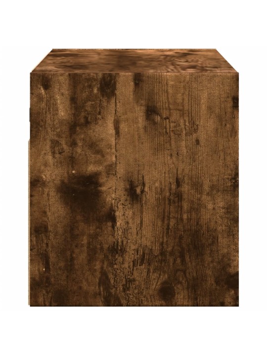 Nástěnná tv skříňka s led osvětlením kouřový dub 80x31x35 cm