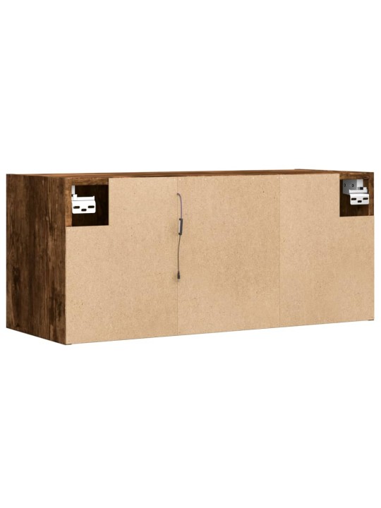 Nástěnná tv skříňka s led osvětlením kouřový dub 80x31x35 cm