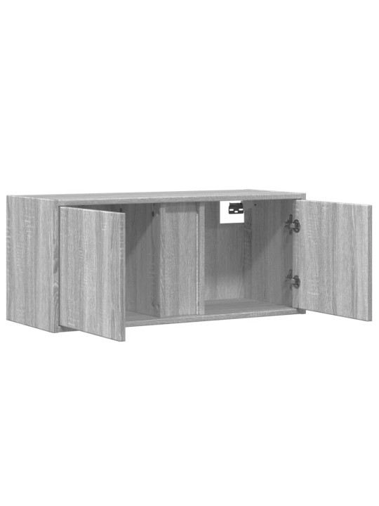 Nástěnná tv skříňka s led osvětlením šedá sonoma 80x31x35 cm