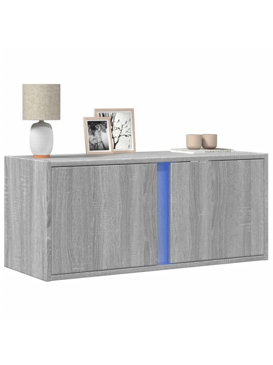 Nástěnná tv skříňka s led osvětlením šedá sonoma 80x31x35 cm