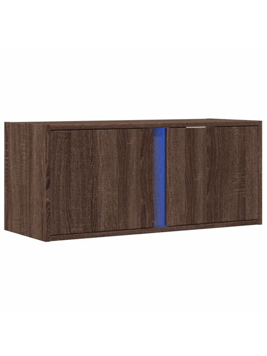 Nástěnná tv skříňka s led osvětlením hnědý dub 80 x 31 x 35 cm