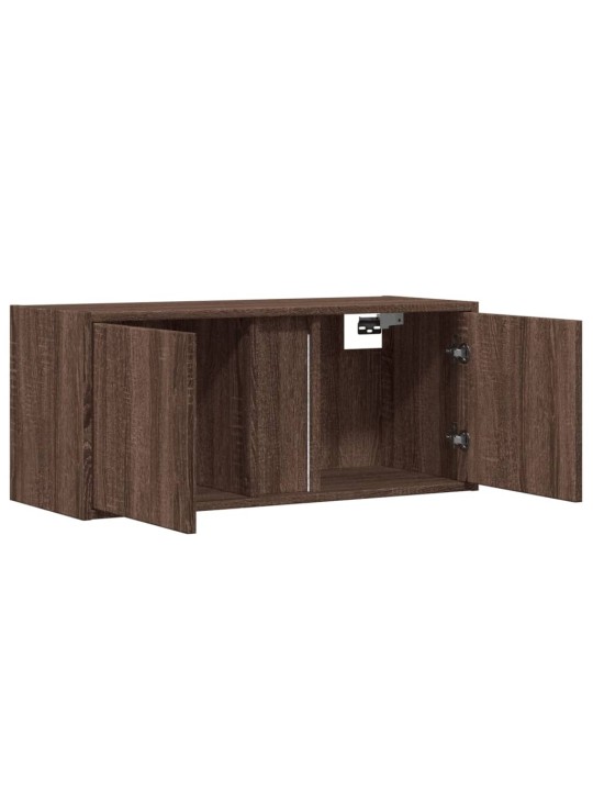 Nástěnná tv skříňka s led osvětlením hnědý dub 80 x 31 x 35 cm