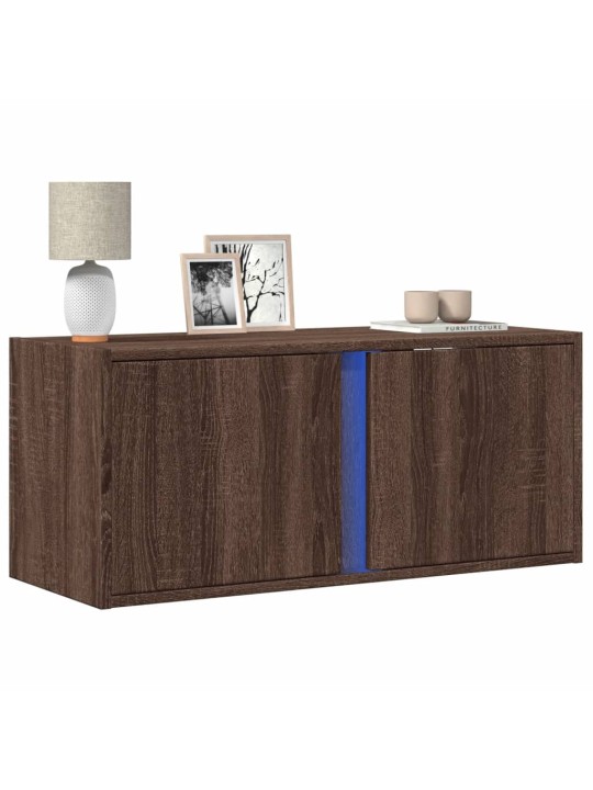 Nástěnná tv skříňka s led osvětlením hnědý dub 80 x 31 x 35 cm