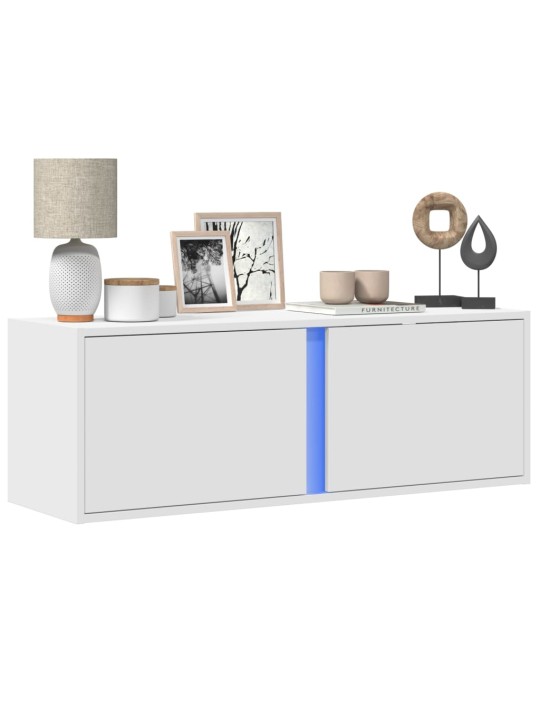Nástěnná TV skříňka s LED osvětlením bílá 100 x 31 x 35 cm