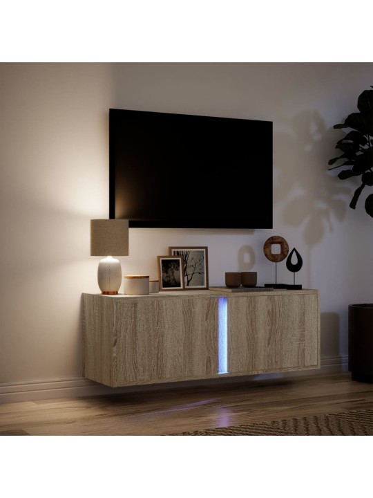 Nástěnná TV skříňka s LED osvětlením dub sonoma 100x31x35 cm