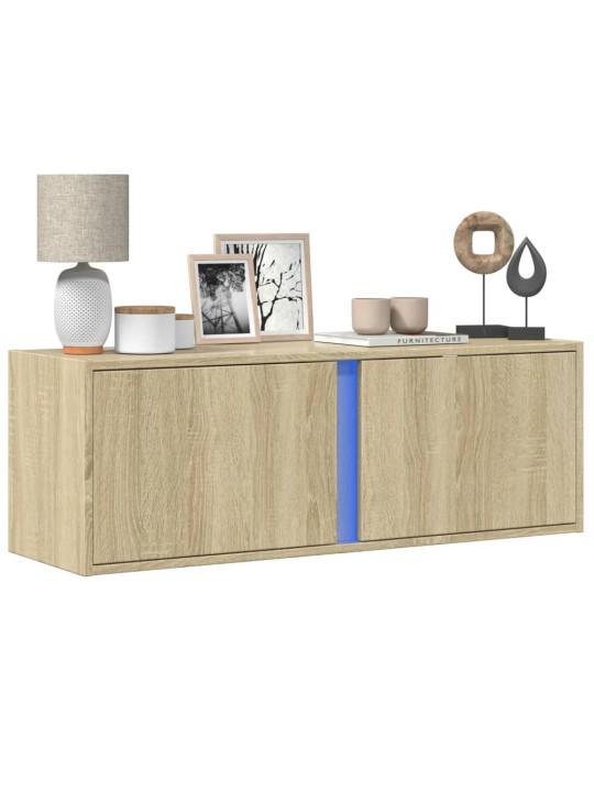 Nástěnná TV skříňka s LED osvětlením dub sonoma 100x31x35 cm