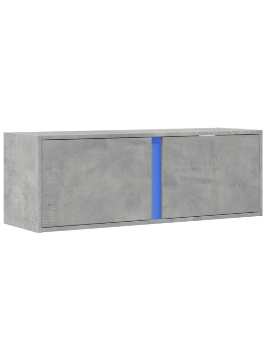 Nástěnná TV skříňka s LED osvětlením betonově šedá 100x31x35 cm
