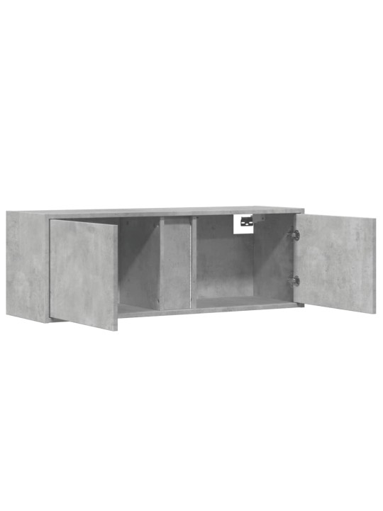 Nástěnná TV skříňka s LED osvětlením betonově šedá 100x31x35 cm