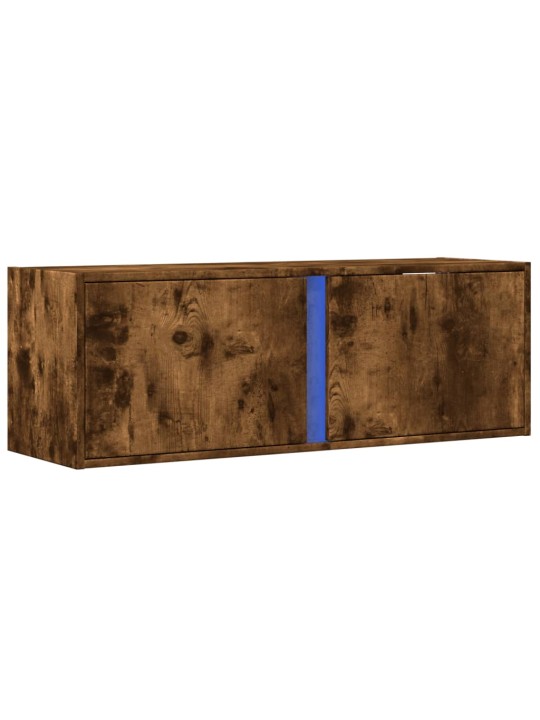 Nástěnná tv skříňka s led osvětlením kouřový dub 100x31x35 cm